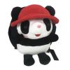 Red Hat Panda Kids Shoulder Bag Plush Backpack Black Snacks Travel Backpack Small School Bag