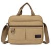 Men's crossbody bag; casual neutral solid color men's canvas one shoulder crossbody bag handbag