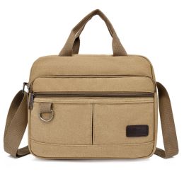 Men's crossbody bag; casual neutral solid color men's canvas one shoulder crossbody bag handbag