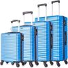 Expandable Hardshell Luggage Sets Suitcase ABS Lightweight with Spinner Wheels Blue
