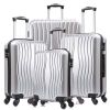 4 Piece Luggage Set PC Material Hard Shell Suitcase with Spinner Wheels Lightweight Suitcase Set Silver