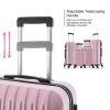 4 Piece Set Luggage Sets Suitcase ABS Hardshell Lightweight Spinner Wheels (16/20/24/28 inch) Pink