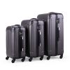 3-Piece Luggage Expandable Lightweight Travel Suitcase Set with Code Lock;  Spinner Wheels;  20/24/28 Inches;  Gray