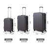 3-Piece Luggage Expandable Lightweight Travel Suitcase Set with Code Lock;  Spinner Wheels;  20/24/28 Inches;  Gray