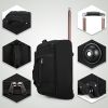 Expandable 3 PCS Luggage Set Foldable Softside Travel Suitcase with Spinner Wheels Black