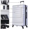 Expandable Hardshell Luggage Sets Suitcase ABS Lightweight with Spinner Wheels Silver
