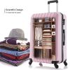 4 Piece Set Luggage Sets Suitcase ABS Hardshell Lightweight Spinner Wheels (16/20/24/28 inch) Pink