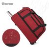 Expandable 3 PCS Luggage Set Foldable Softside Travel Suitcase with Spinner Wheels Red Black