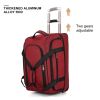 Expandable 3 PCS Luggage Set Foldable Softside Travel Suitcase with Spinner Wheels Red Black
