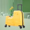 22 Inch Kid's Ride on Suitcase Children's Trolley Luggage Carry-On Luggage with Spinner Wheels \Lock\Safty Belt\Telescoping Handle Yellow