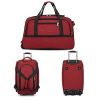 Expandable 3 PCS Luggage Set Foldable Softside Travel Suitcase with Spinner Wheels Red Black