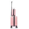 2 Piece Travel Luggage Set Hard shell Suitcase with Spinner Wheels 18' Underseat luggage and 14' Comestic Travel case Toiletry box Rose Gold