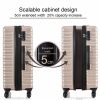 Expandable Hardshell Luggage Sets Suitcase ABS Lightweight with Spinner Wheels Champagne Gold