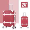 3 Piece Sets Luggage Suitcase ABS Hardshell Lightweight Spinner Wheels (20/24/28 inch); Red