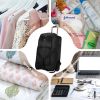 Expandable Waterproof Duffle Bag with Wheel Carry on Luggage Unisex Tote Suitcase Black