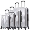 4 Piece Luggage Set PC Material Hard Shell Suitcase with Spinner Wheels Lightweight Suitcase Set Silver