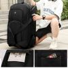 Expandable Waterproof Duffle Bag with Wheel Carry on Luggage Unisex Tote Suitcase Black