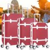 3 Piece Sets Luggage Suitcase ABS Hardshell Lightweight Spinner Wheels (20/24/28 inch); Red