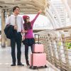 2 Piece Travel Luggage Set Hard shell Suitcase with Spinner Wheels 18' Underseat luggage and 14' Comestic Travel case Toiletry box Rose Gold
