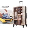 Expandable Hardshell Luggage Sets Suitcase ABS Lightweight with Spinner Wheels Champagne Gold