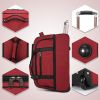 Expandable 3 PCS Luggage Set Foldable Softside Travel Suitcase with Spinner Wheels Red Black
