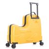 22 Inch Kid's Ride on Suitcase Children's Trolley Luggage Carry-On Luggage with Spinner Wheels \Lock\Safty Belt\Telescoping Handle Yellow