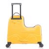 22 Inch Kid's Ride on Suitcase Children's Trolley Luggage Carry-On Luggage with Spinner Wheels \Lock\Safty Belt\Telescoping Handle Yellow