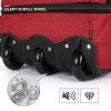 Expandable 3 PCS Luggage Set Foldable Softside Travel Suitcase with Spinner Wheels Red Black