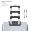 3 Piece Set Travel Luggage Hard shell Suitcase PP material Super light Anti-scratch Luggage set with Spinner Wheels(20/24/28 inch) Silver