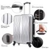 4 Piece Luggage Set PC Material Hard Shell Suitcase with Spinner Wheels Lightweight Suitcase Set Silver
