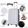 3 Piece Set Travel Luggage Hard shell Suitcase PP material Super light Anti-scratch Luggage set with Spinner Wheels(20/24/28 inch) Silver