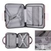2 Piece Travel Luggage Set Hard shell Suitcase with Spinner Wheels 18' Underseat luggage and 14' Comestic Travel case Toiletry box Rose Gold