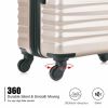 Expandable Hardshell Luggage Sets Suitcase ABS Lightweight with Spinner Wheels Champagne Gold