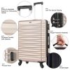 Expandable Hardshell Luggage Sets Suitcase ABS Lightweight with Spinner Wheels Champagne Gold