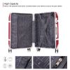 3 Piece Sets Luggage Suitcase ABS Hardshell Lightweight Spinner Wheels (20/24/28 inch); Red