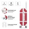 3 Piece Sets Luggage Suitcase ABS Hardshell Lightweight Spinner Wheels (20/24/28 inch); Red