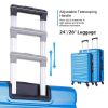 Expandable Hardshell Luggage Sets Suitcase ABS Lightweight with Spinner Wheels Blue