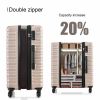 Expandable Hardshell Luggage Sets Suitcase ABS Lightweight with Spinner Wheels Champagne Gold