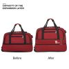 Expandable 3 PCS Luggage Set Foldable Softside Travel Suitcase with Spinner Wheels Red Black