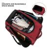 Expandable 3 PCS Luggage Set Foldable Softside Travel Suitcase with Spinner Wheels Red Black