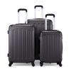 3-Piece Luggage Expandable Lightweight Travel Suitcase Set with Code Lock;  Spinner Wheels;  20/24/28 Inches;  Gray