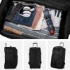 Expandable Waterproof Duffle Bag with Wheel Carry on Luggage Unisex Tote Suitcase Black