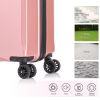 2 Piece Travel Luggage Set Hard shell Suitcase with Spinner Wheels 18' Underseat luggage and 14' Comestic Travel case Toiletry box Rose Gold