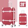 3 Piece Sets Luggage Suitcase ABS Hardshell Lightweight Spinner Wheels (20/24/28 inch); Red
