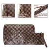 Checkered Makeup Bag;  BAGMIND 2Pcs Travel Cosmetic Bags;  Portable Toiletry Organizer for Women;  Lightweight and Waterproof Leather Toiletries Bag f