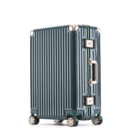 All-Aluminum Magnesium Alloy Case 24 Pull Rod Case Universal Wheel (Option: Dark green-26inch)