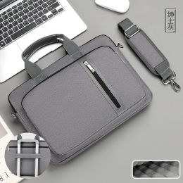 Laptop Sleeve Protective Shoulder Carrying Laptop Case For macbook case 13 14 15.6 17.3 inch Macbook Air ASUS Lenovo Dell Huawei (Color: Dark Gray, size: 17.3in)