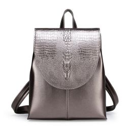 Women's Backpack Purses Multipurpose Design Handbags and Shoulder Bag PU Leather Travel bag (Color: Gold)