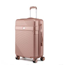 MKF Collection Mykonos Large Check-in Spinner by Mia K (Color: Rose Gold, Material: Polycarbonate)