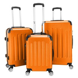 3-in-1 Portable ABS Trolley Case 20" / 24" / 28" RT (Color: Orange)